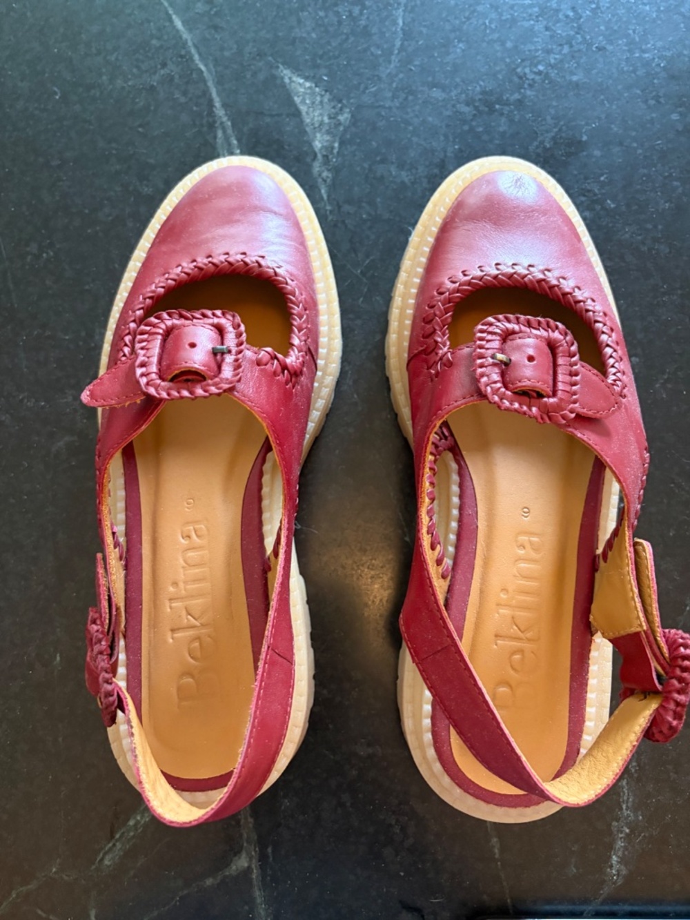Beklina Deep Red Sandals- Size 9/39 - Picture 3 of 7